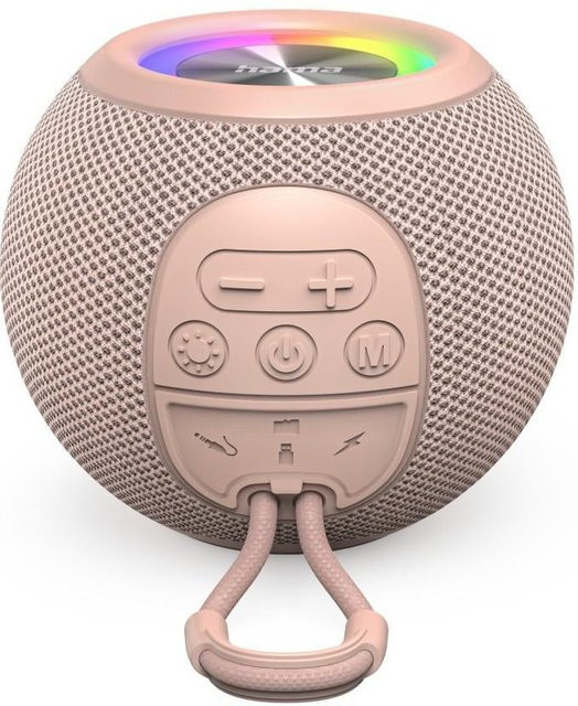Hama Ball Shape Bluetooth Lautsprecher mit 5 Licht-Modi, 5W, Pink - Bild 1