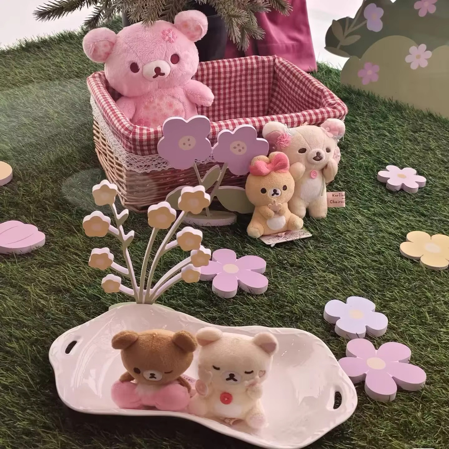 TAKARA TOMY Rilakkuma Kirschblüten-Bär, Plüschtier, Rosa - Bild 5