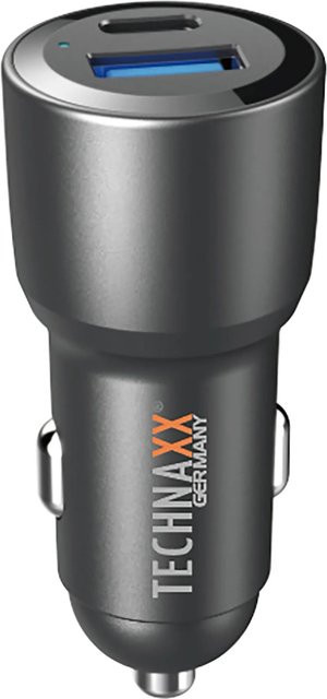 Technaxx KFZ-Ladegerät Dual TX-306 in Grau mit USB-C und USB-A Anschlüssen, 60 W Leistung - Bild 1