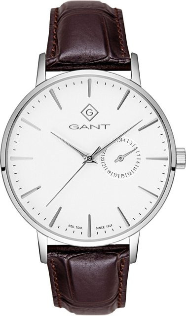 Gant Herrenuhr Park Hill III, Quarz, Edelstahl, 42 mm, Leder, Silber, 5 ATM - Bild 1