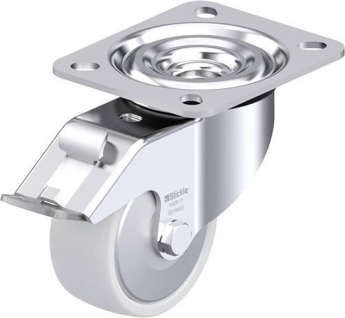 Blickle Stahlblech-Lenkrolle L-PO 75XR-FI-FA in Silber, Rad-Durchmesser: 75 mm, Tragfähigkeit: 200 kg - Bild 1
