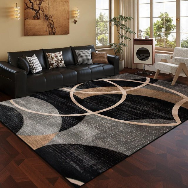JGJG Wohnzimmerteppich mit abstraktem Design, weich und rutschfest, waschbar, Mehrfarbig, B: 80 cm, L: 160 cm - Bild 1