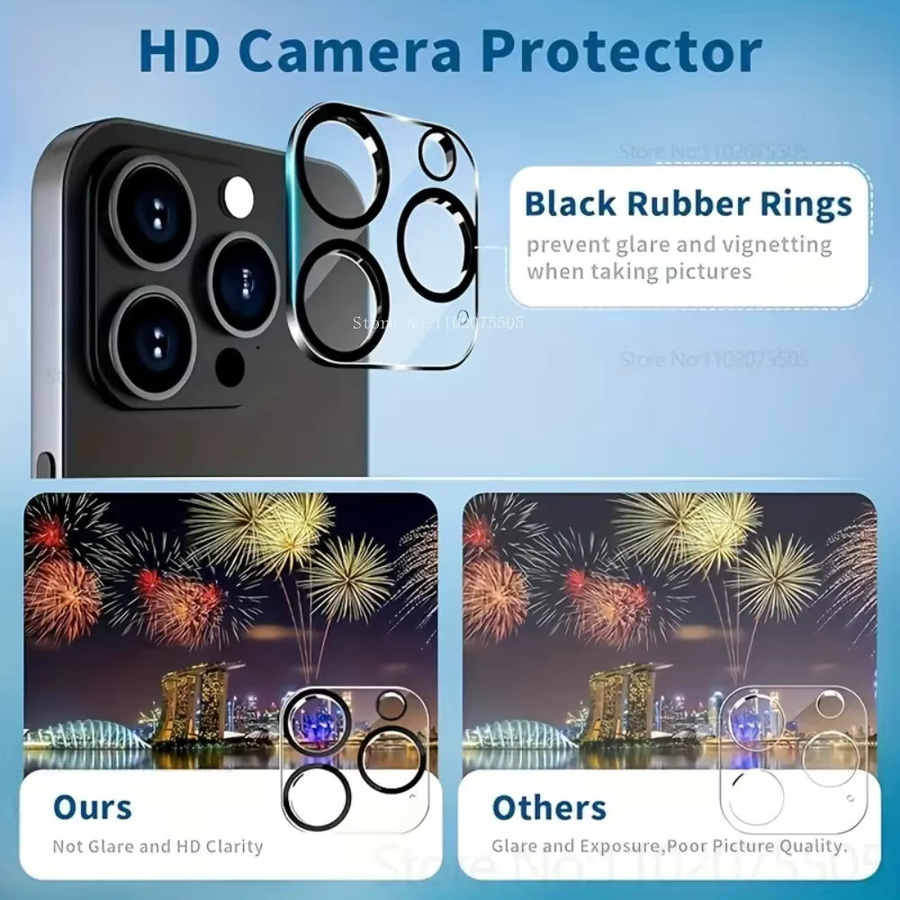 Set aus 2 HD-transparenten Displayschutzfolien und 2 Kameraobjektivschutzfolien für iPhone 11 bis iPhone 17 Pro Max und Air Modelle, Farbe: Transparent - Bild 3