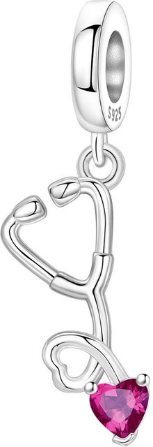 Orstarry Anhänger 925 Silber, Stethoskop, Zirkonia, Kristall, Unisex - Bild 1