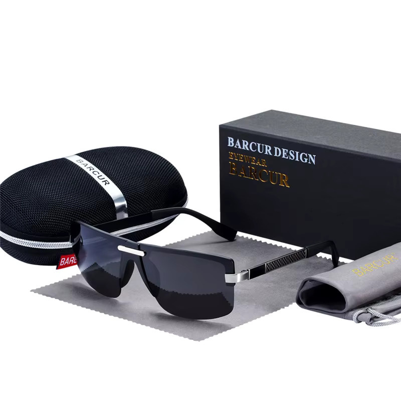 BARCUR Sonnenbrille, rectangular, Metal, black - Bild 2