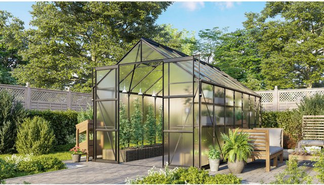 Vitavia Gewächshaus Jamaika mit Ready2Grow Zubehör-Set, schwarz, 11,5 m², Polycarbonat-Platten - Bild 1