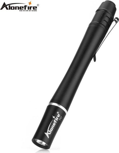 Alonefire 3W LED-Stiftlampe Mini-Taschenlampe in Schwarz für Notfall, Wandern und Arbeit mit AAA-Batterie - Bild 1