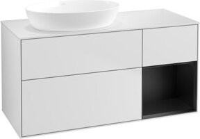 V&B Finion Waschtischunterschrank mit Wandbeleuchtung, Breite: 120 cm, Farben: Blau und Weiß, lackiert - Bild 1