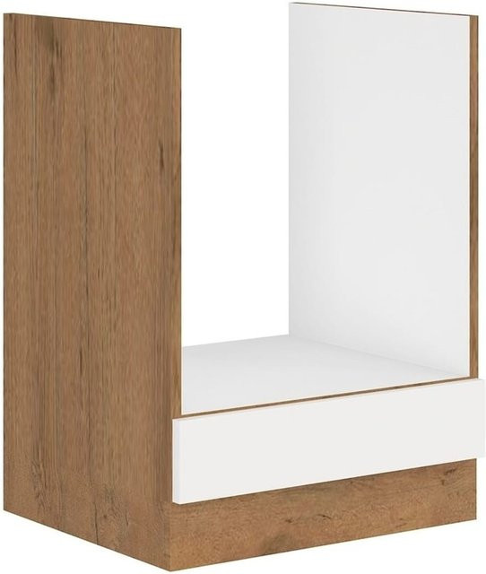 Vigo Herdunterschrank Lancelot Küchenzeile in Weiß Hochglanz und Eiche, Breite: 60 cm - Bild 1