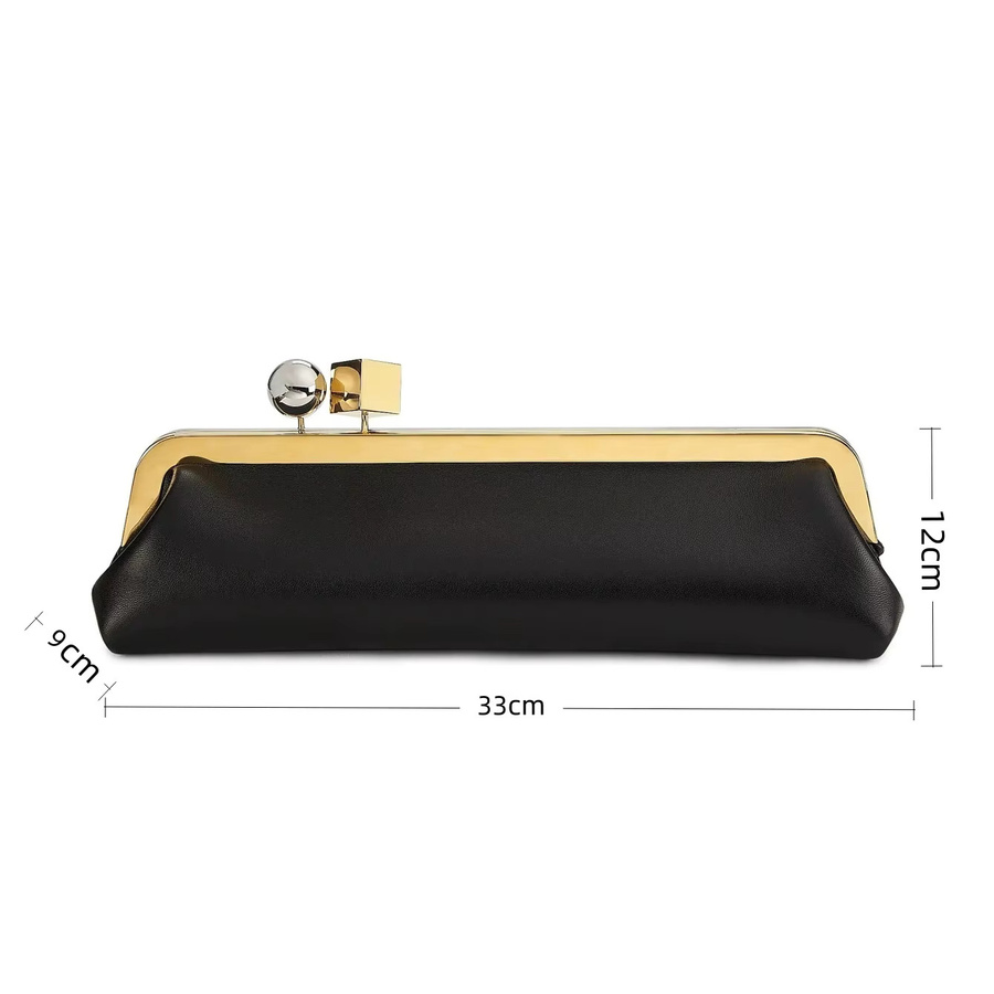 DONGSUO Clutch Damen, schwarze Mikrofaser-Leder-Umhängetasche - Bild 2