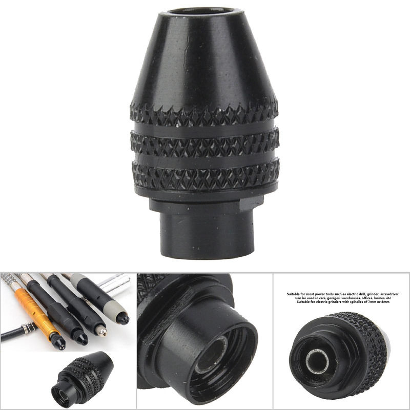 Neoglint 8mm Drei-Backen-Bohrfutter Spannzangenadapter Konverter für Elektroschrauber und Bohrmaschinen in Schwarz mit langem Schwanz - Bild 4