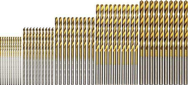 50-teiliges Titanbeschichtetes Spiralbohrer-Set aus HSS für elektrische Bohrmaschinen, Durchmesser 1–3 mm, DIY-Holzbearbeitungswerkzeug - Bild 1
