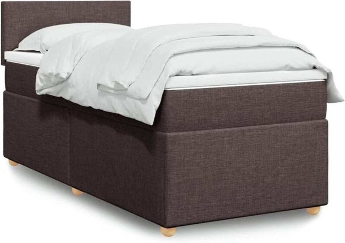 vidaxl Boxspringbett mit Matratze aus Stoff in Braun, B/T/H: 90 x 190 x 100,5 cm - Bild 1