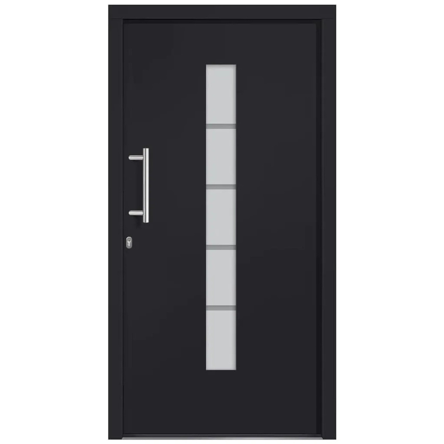 vidaXL Haustür aus Aluminium und PVC in Anthrazit mit Glaseinsatz, B/H: 100 x 200 cm - Bild 2