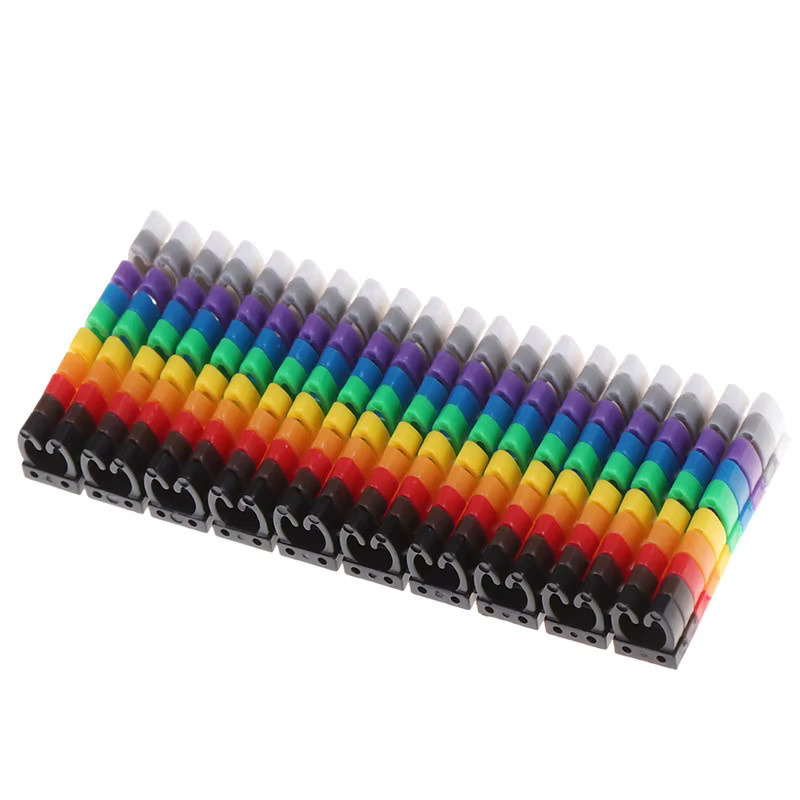 HUXUAN Kabelmarkierer Set mit bunten C-Typ Markierungsnummernschildern für 1,5/2,5/4/6 mm² Kabel aus Kunststoff - Bild 4