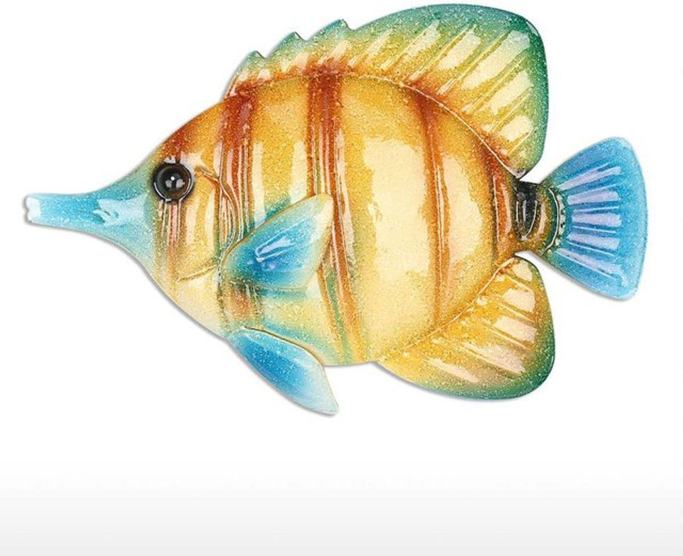 Tooarts Wanddekoration Tropische Fische aus Metall in Khaki, Maritimes Ornament für die Wandmontage - Bild 1