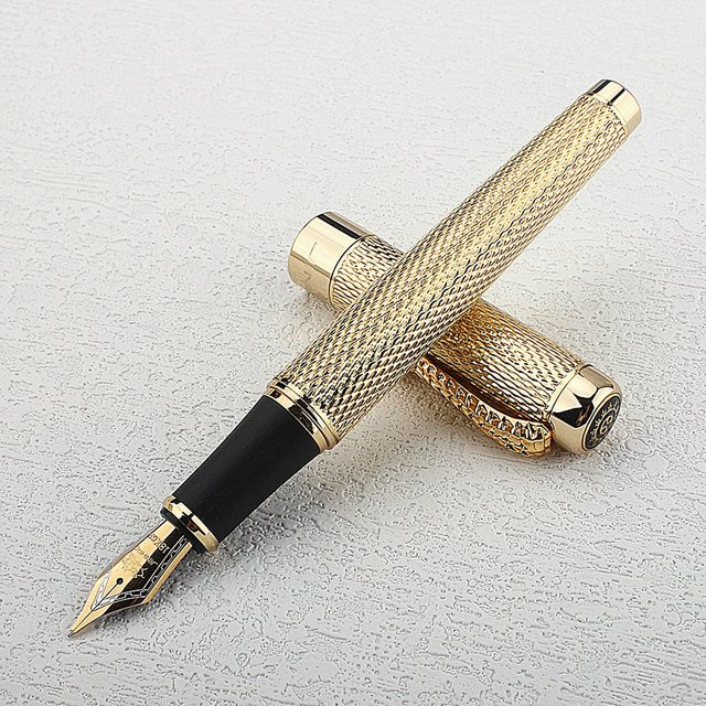 Jinhao Füllfederhalter Drachen Design in Gold mit EF/F Feder für Büro und kreatives Schreiben - Bild 1