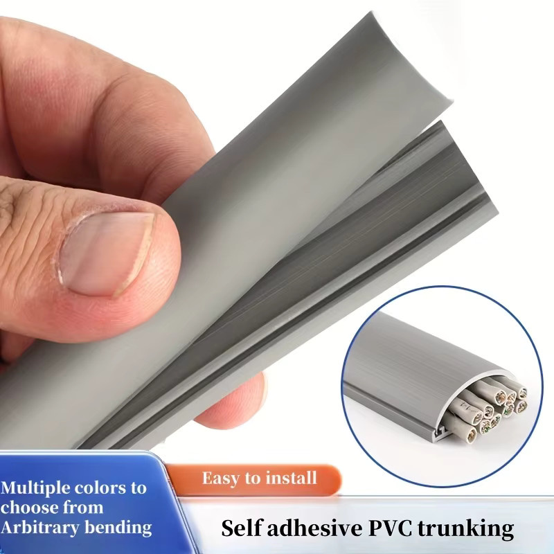 Selbstklebende Boden Kabel Abdeckung als Kabelprotektor und Kabelkanal zum Schutz von elektrischen Drähten, Länge: 1 m, Breite: 2,2 cm, in Weiß oder Grau - Bild 3