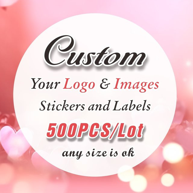500 Stück personalisierte Logo-Aufkleber aus Papier für Hochzeit, Geburtstag und Geschenkboxen zur individuellen Gestaltung - Bild 1