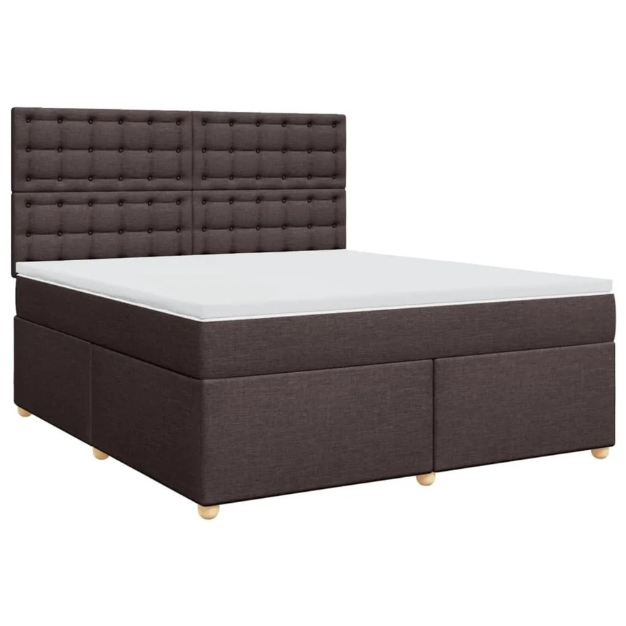 vidaXL Boxspringbett Hybrid mit Matratze Dunkelbraun B/T/H: 180 x 200 cm - Bild 2