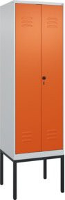 C+P Spind Classic PLUS Schwarz-Weiß-Spind mit 2 Abteilen in Reinorange, H x B x T: 212 x 60 x 50 cm - Bild 1