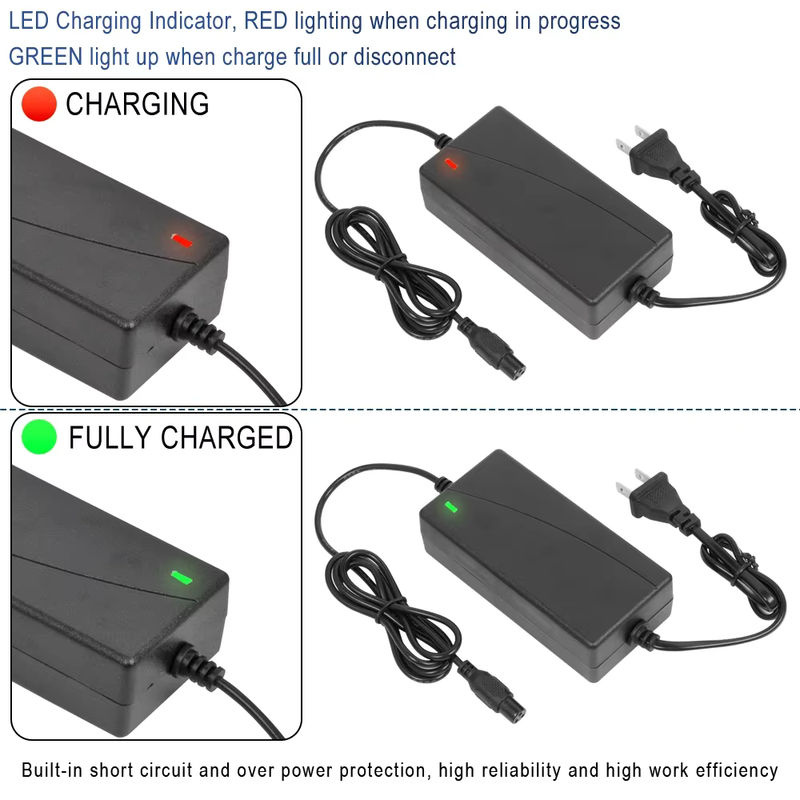Universelles Batterieladegerät für Elektrofahrräder, Roller und Hoverboards, 42 V, 2 A, Schwarz - Bild 3