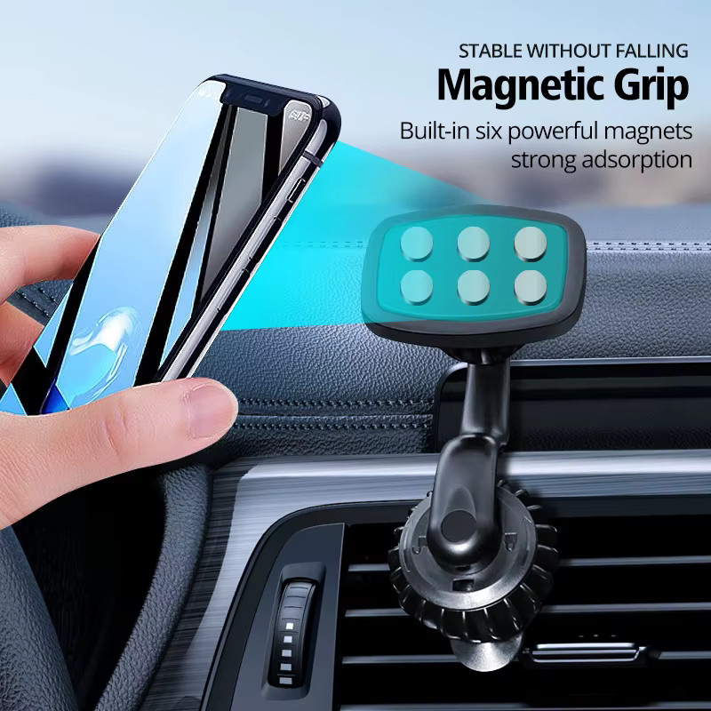 MCGILLON Magnetische Handy-Autohalterung mit 720 Grad Rotation und faltbarer runder Halterung für universelle Smartphones - Bild 4