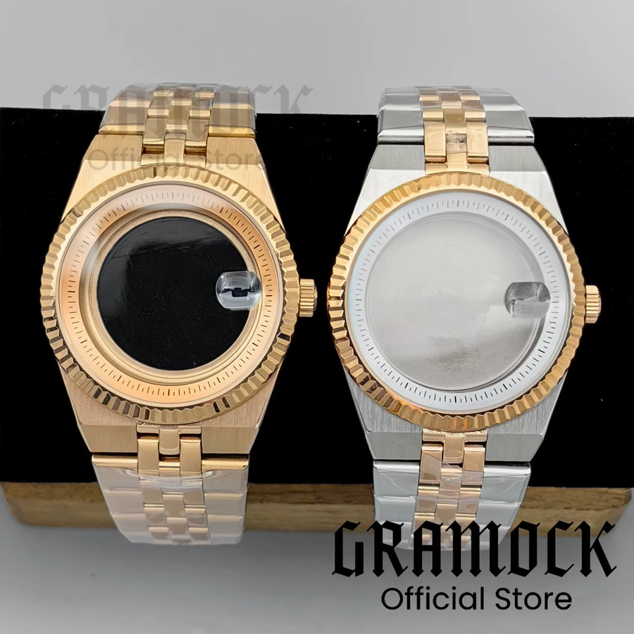GRAMOCK Uhrengehäuse Edelstahl, Roségold, 36 mm, 40 mm, wasserdicht - Bild 2