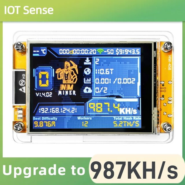 Heltec Automation NMMiner Solo Lottery Hashrate 987KH/s Bitcoin Lucky Miner mit 2,8 Zoll Smart Display und ESP32-2432S028R - Bild 1