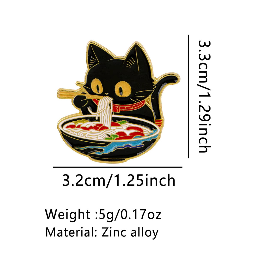 Ramulus Anstecknadel Schwarze Katze, Emaille, Brosche - Bild 3
