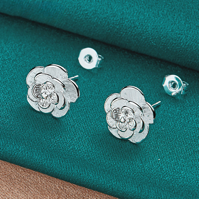 DOTEFFIL Rosenohrringe, 925 Silber, Damen - Bild 1