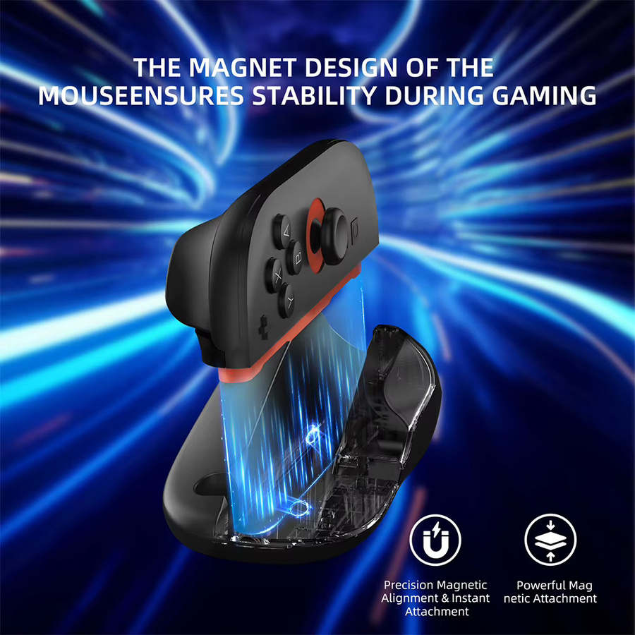 Gaming Controller Maus Halterung Ständer für Nintendo Switch, Ergonomische Mini Links und Rechts Griffe, Schwarz - Bild 5