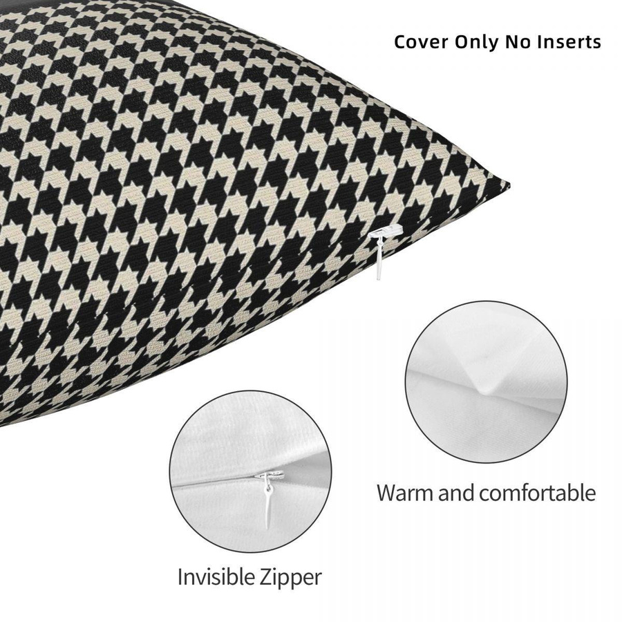 GUOYU HOMEDECOR Quadratischer Kissenbezug Hahnentritt Muster in Schwarz, Material: Polyester, B/T/H: 30,48 x 30,48 x 0 cm - Bild 2
