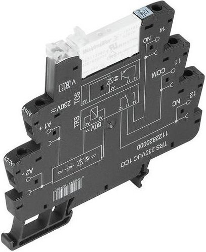 Weidmüller TRS 24VUC 1CO AGSNO Koppelrelais 24V DC/AC 6A 1 Wechsler Schwarz 10 Stück - Bild 1