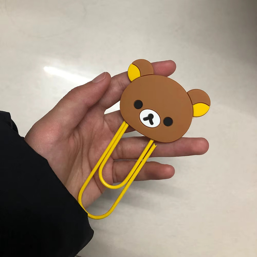 Rilakkuma Korilakkuma Büroklammer aus Silikon und Metall in Weiß, 10 cm Lesezeichen und Schreibwaren-Accessoire - Bild 5