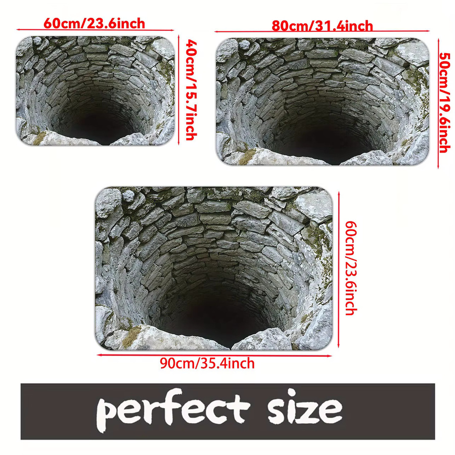 VIKAMA 3D-Polyester-Badematte mit Grafikdesign, rutschfest, B/T: 60 x 40 cm - Bild 2