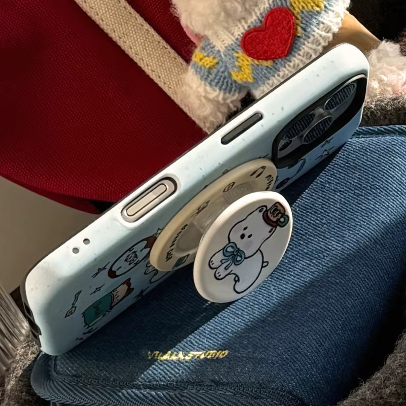 Magnetischer MagSafe Griptok Ständer mit süßem koreanischem Cartoon Welpen Design für dein iPhone - Bild 3