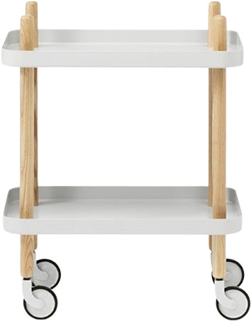 Normann Copenhagen Block Table Beistellwagen aus Stahl und Esche in Weiß - Bild 1