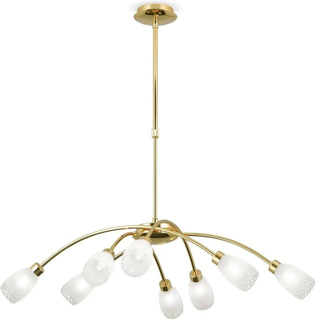 Orion Leuchten Hängeleuchte Carla in Gold mit Glas und 8 x G9 Leuchtmitteln Durchmesser: 84 cm - Bild 1