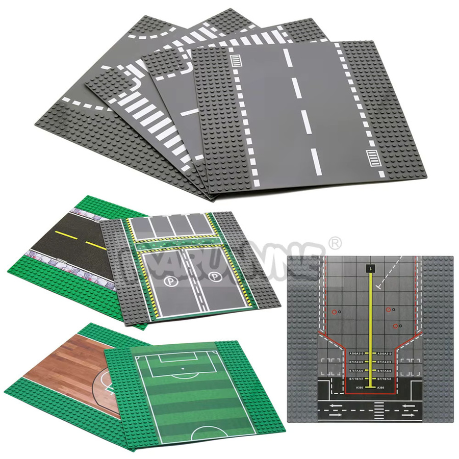 MARUMINE Stadtstraßen-Set, Bausteine Zubehör, Grundplatte, 32x32 - Bild 3