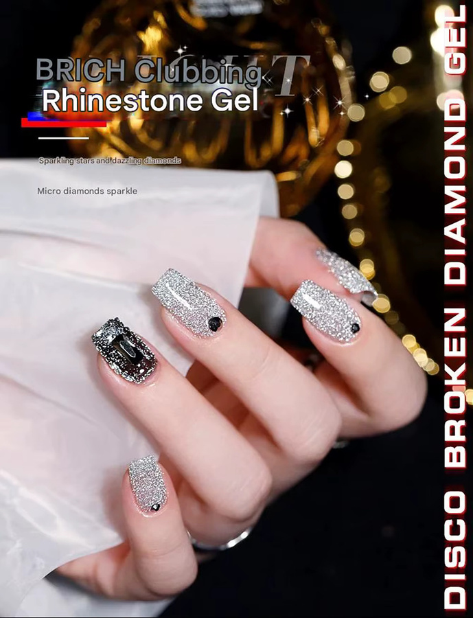 MIANEL Gel Nagellack, Zerbrochener Diamant Glitzer, 10 ml, Damen - Bild 4