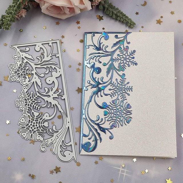 Metall-Schneidform mit Pflanzenmuster in Silber für Scrapbooking und Kartenherstellung - Bild 1