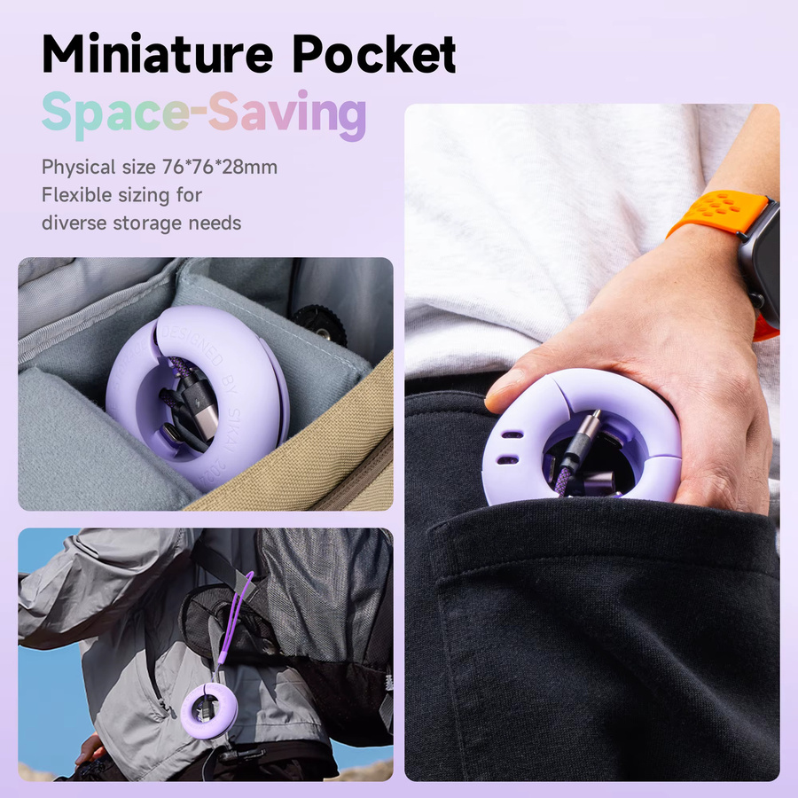 Donut Kabel Organizer mit Magnet zur Aufbewahrung von Micro USB und USB Typ C Kabeln und Kopfhörern - Bild 2