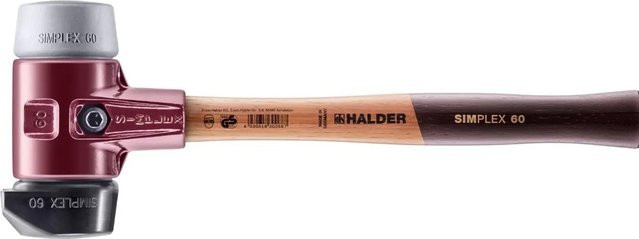 Halder Simplex Schonhammer aus Gummi TPE-mid in Grau mit Standfuß und Thermopressgehäuse Ø 60 mm - Bild 1