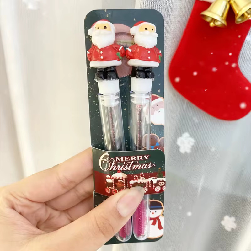 Weihnachts-3D-Weihnachtsmann Wimpern- und Augenbrauenpinsel, 2 Stück, Unisex - Bild 5