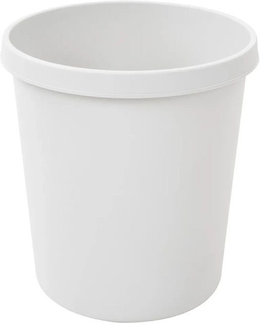 PROREGAL Klassischer Runder Kunststoff Papierkorb Grau, H x B x T: 32 x 31 x 31 cm - Bild 1