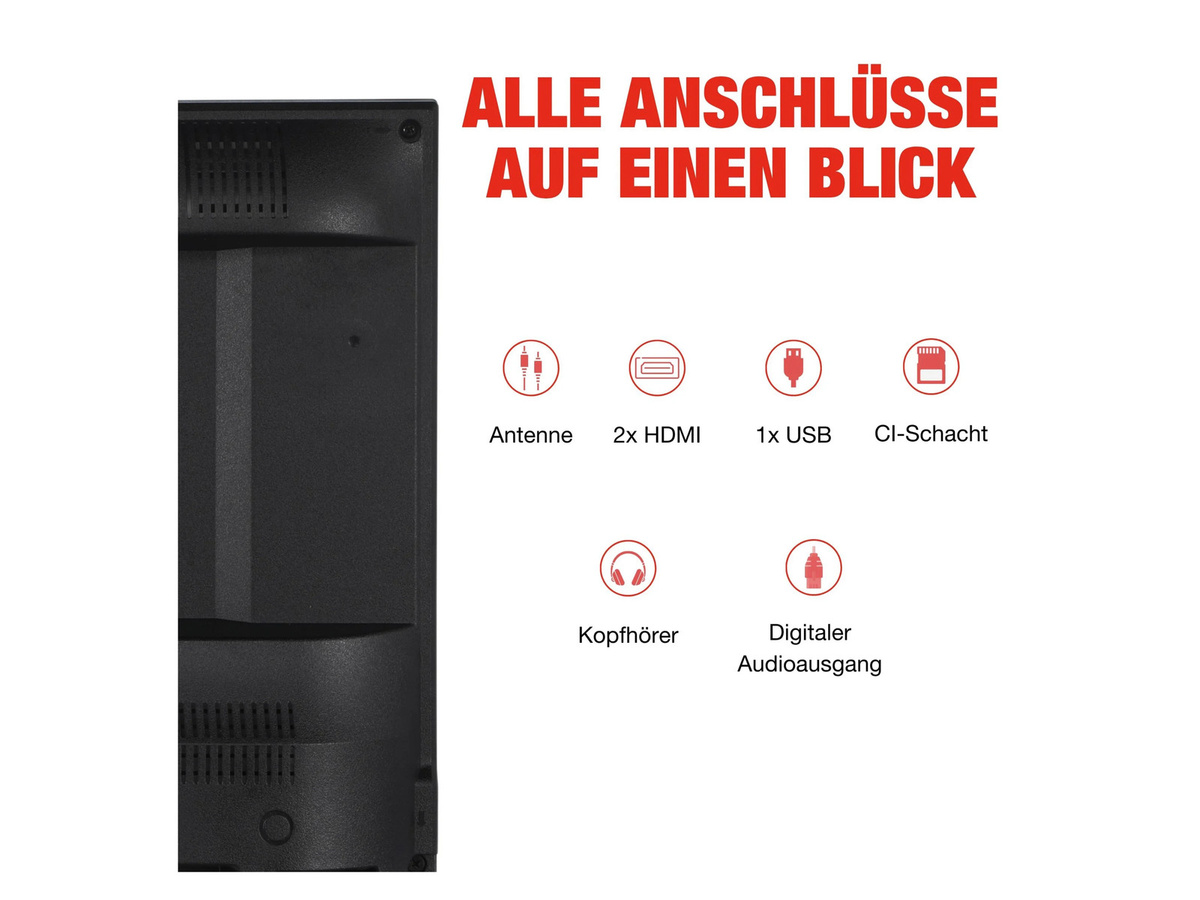 Telefunken XH32P900S LED Fernseher 32 Zoll HD-Ready mit Triple-Tuner in Schwarz - Bild 2