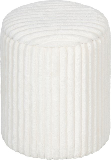 HOMCOM Sitzhocker mit Stauraum in Weiß, runder Polsterhocker mit Cord-Optik und Wendedeckel, moderner Beistelltisch für Wohnzimmer und Schlafzimmer, B/T/H: 35 x 35 x 45 cm - Bild 1