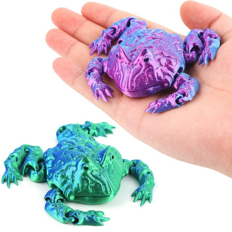 Bewegliche Kröte als 3D-Druck Dekoration und Kinderspielzeug in Lila und Mehrfarbig aus Kunststoff - Bild 1