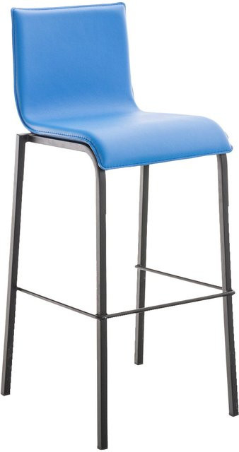 TPFLiving Barhocker Avon GS mit schwarzem Metallgestell und blauem Stoffbezug - Bild 1